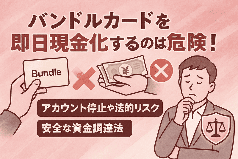 バンドルカードを即日現金化するのは危険！アカウント停止や法的リスクと安全な資金調達法